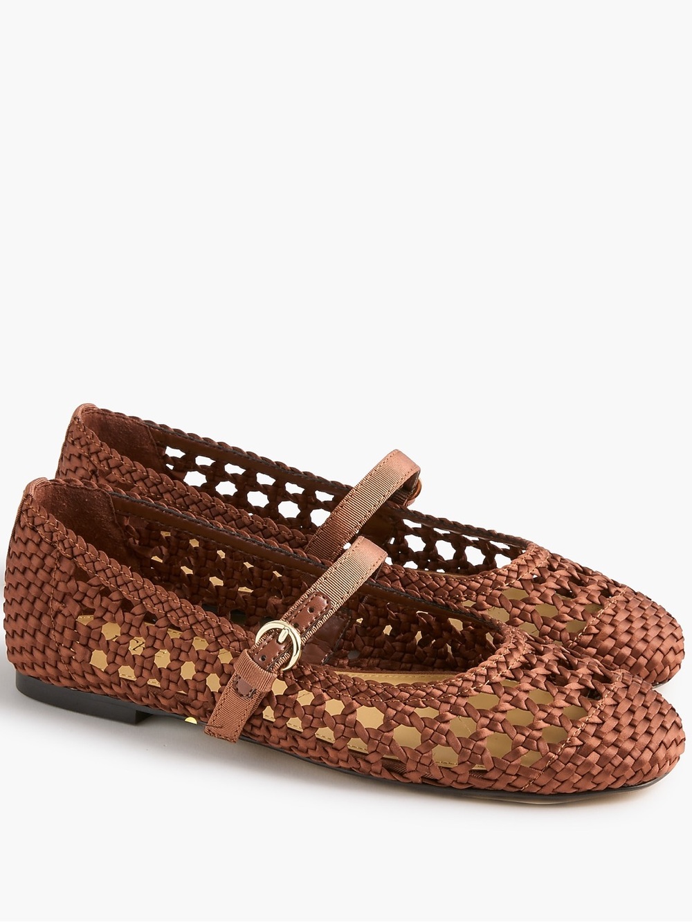 J. Crew Factory Satiny woven Mary Jane flats